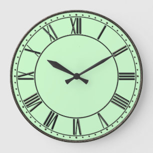 Reloj Redondo Grande Verde con numero romano vintage negro