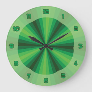 Reloj Redondo Grande Verde de ilusión óptica