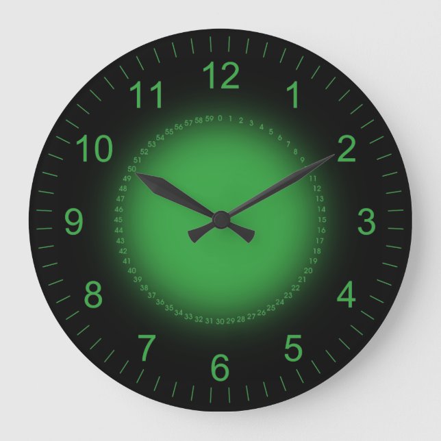Reloj Redondo Grande Verde del panel (Anverso)