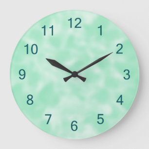 Reloj Redondo Grande Verde menta y blanco abigarrados