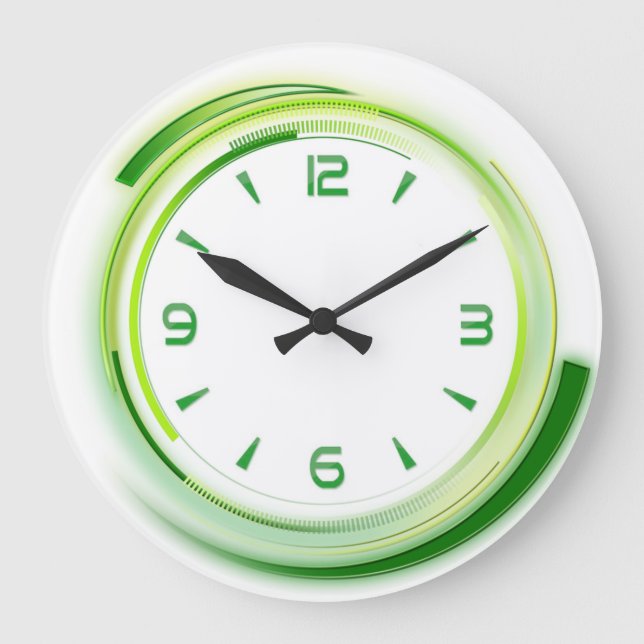 Reloj Redondo Grande Verde moderno (Anverso)