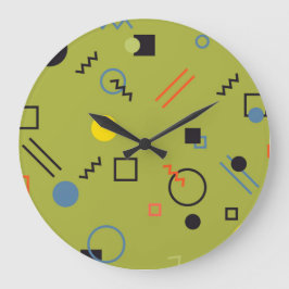 Reloj Redondo Grande Verde, moderno, fresco, de moda, urbano,Patrón Mem