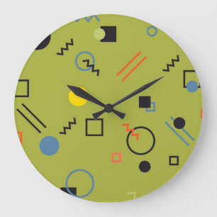 Reloj Redondo Grande Verde, moderno, fresco, de moda, urbano,Patrón Mem
