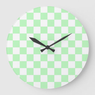 Reloj Redondo Grande Verde y blanco suaves y controlados