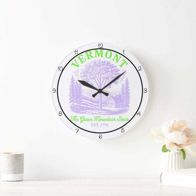 Reloj Redondo Grande Vermont Green Mountain State Cabin  (Hogar)