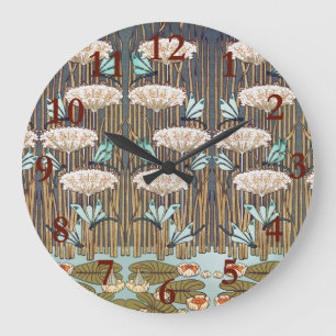 Reloj Redondo Grande Verneuil Dragonfly Water Lily Art Nouveau: Vintage