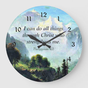 Reloj Redondo Grande versículo de la Biblia, Fil 4:13, puedo hacer toda