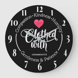 Reloj Redondo Grande Verso de la Biblia Cristiana inspiradora