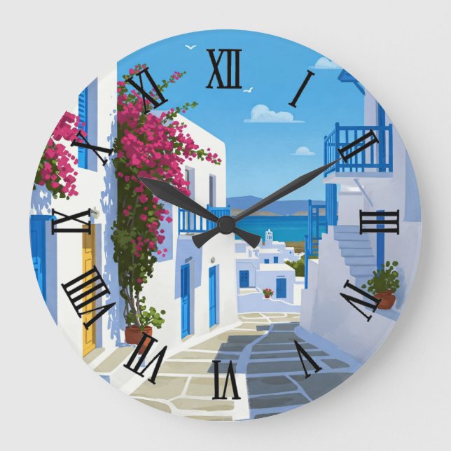 Reloj Redondo Grande Viaje a la isla de Paros Grecia (Anverso)