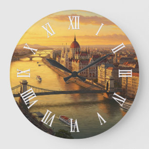 Reloj Redondo Grande Viaje al edificio del Parlamento de Budapest Hungr