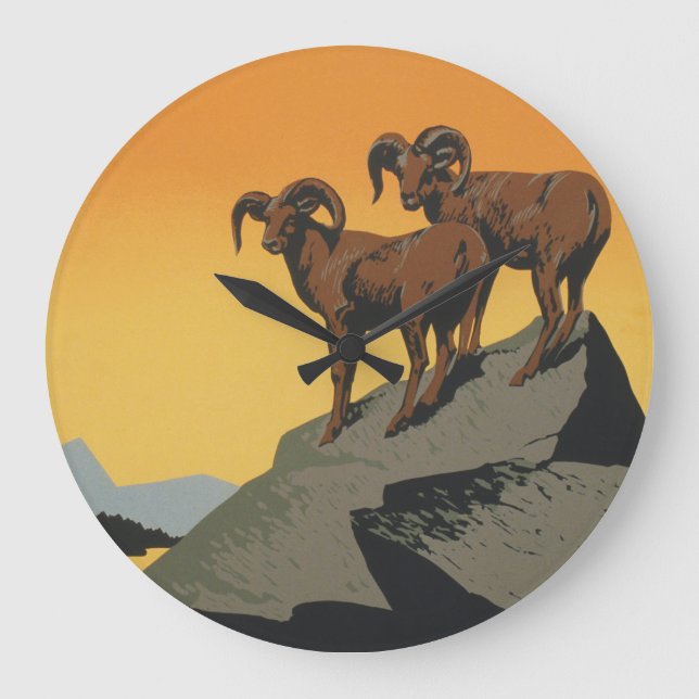 Reloj Redondo Grande Viaje de la fauna de los parques nacionales del (Anverso)