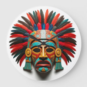 Reloj Redondo Grande Viaje de la máscara maya de México