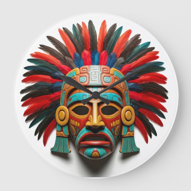 Reloj Redondo Grande Viaje de la máscara maya de México (Anverso)