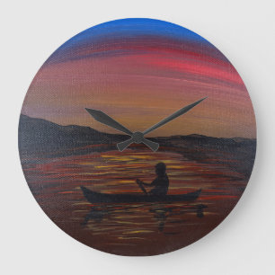 Reloj Redondo Grande Viaje Silencioso - obra de arte hecha a mano -