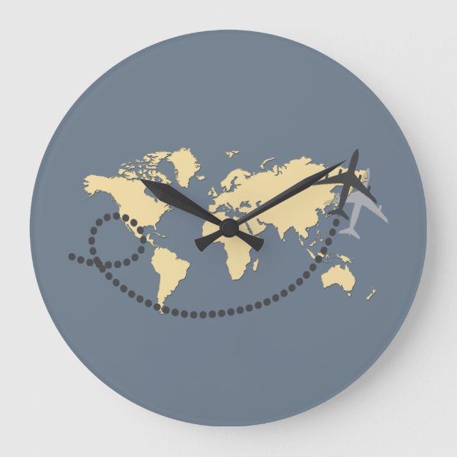 Reloj Redondo Grande Viajemos por el ilustracion mundial (Anverso)