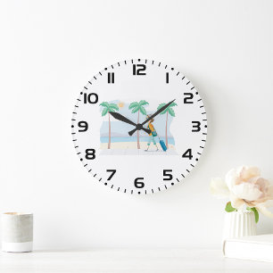 Reloj Redondo Grande Viajero de vacaciones tropicales viaje en playa di