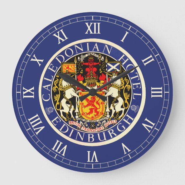 Reloj Redondo Grande Viajes de época Hotel Caledonian Edimburgo Escocia (Anverso)