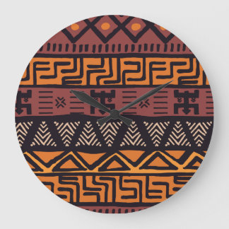 Reloj Redondo Grande Vibes étnicas africanas al estilo bohemio