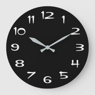 Reloj Redondo Grande Vibra Retró Negro y Blanco