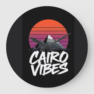 Reloj Redondo Grande Vibraciones de El Cairo Antiguo Estilo Callejero