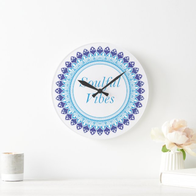Reloj Redondo Grande Vibraciones espirituales mandala (Hogar)