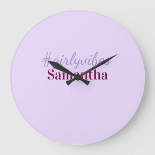 Reloj Redondo Grande vibraciones femeninas hashtag rosa lila claro