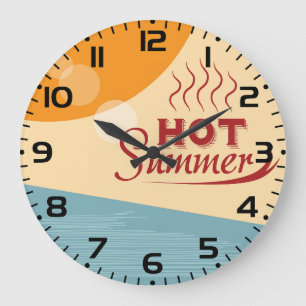 Reloj Redondo Grande Vibraciones Retro Vintage de Verano Caluroso