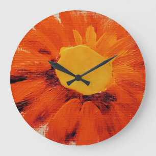 Reloj Redondo Grande Vibrant Orange Sunflower