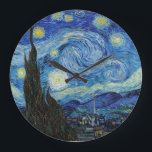 Reloj Redondo Grande Vicent Van Gogh Starry Night Vintage Bella Artes<br><div class="desc">Vicent Van Gogh Starry Noche Vintage Bella Artes grande Reloj grande</div>