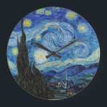 Reloj Redondo Grande Vicent Van Gogh Starry Night Vintage Bella Artes<br><div class="desc">Vicent Van Gogh Starry Noche Vintage Bella Artes grande Reloj grande</div>