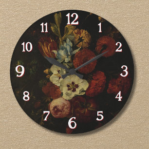 Reloj Redondo Grande Vida con flores