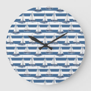Reloj Redondo Grande Vida Costera Océanos Azules