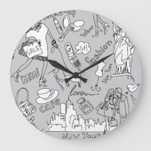Reloj Redondo Grande Vida de Nueva York