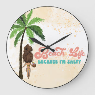 Reloj Redondo Grande Vida en la playa