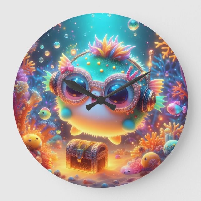 Reloj Redondo Grande Vida marina (Anverso)