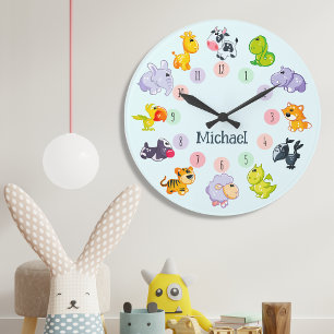 Reloj Redondo Grande Vida Silvestre Caprichosa: Amigos Animales Adorabl