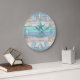 Reloj Redondo Grande Vidrio marino y madera de playa Náutica - Azul Ver (Office)