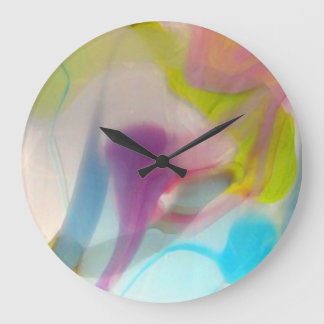 Reloj Redondo Grande Vidrio soplado en colores pastel multicolor