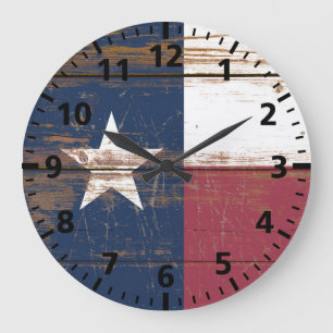 Reloj Redondo Grande Vieja bandera del estado de Texas
