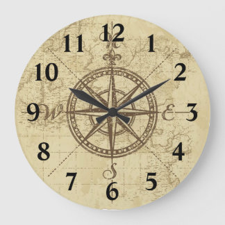Reloj Redondo Grande Vieja combinación de mapas