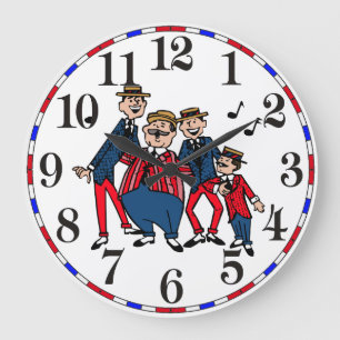 Reloj Redondo Grande Viejo cuarteto de la barbería de la moda