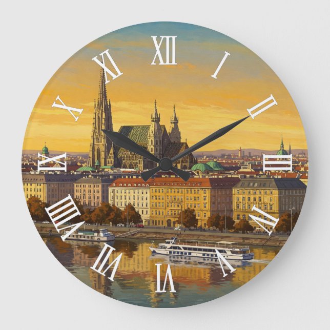 Reloj Redondo Grande Vienna Austria Travel (Anverso)