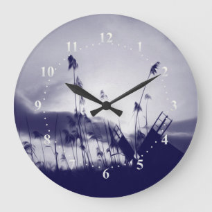 Reloj Redondo Grande Viento azul