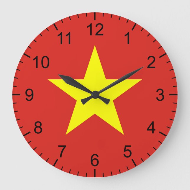 Reloj Redondo Grande Vietnamese Flag (Anverso)