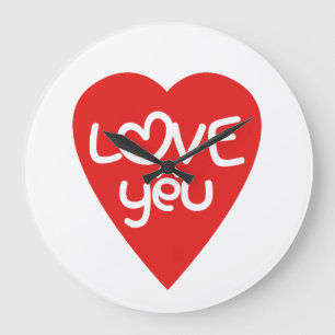 Reloj Redondo Grande Vietnamese Valentine ♥ Love Yêu ♥ Asian Wordplay