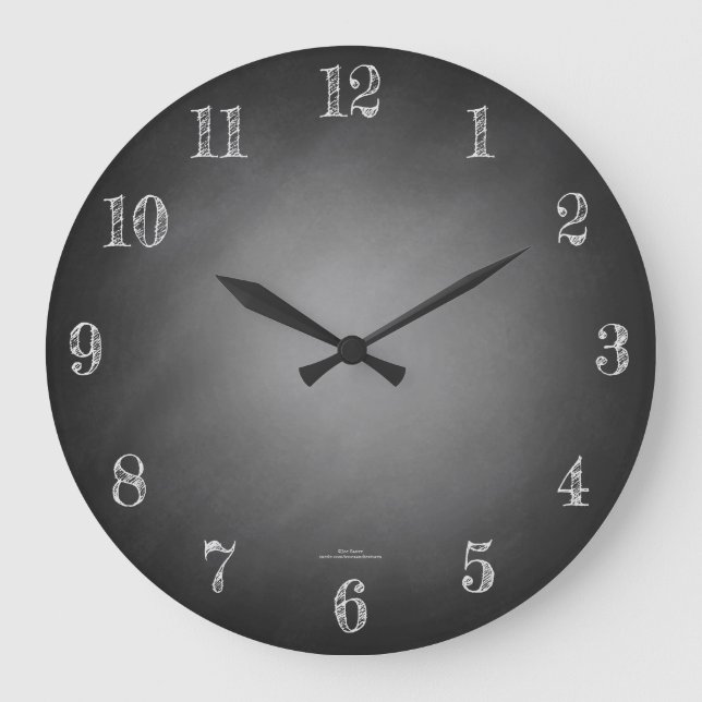 Reloj Redondo Grande Vignette Retro Black Chalkboard (Anverso)