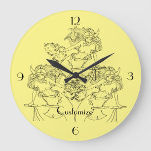 Reloj Redondo Grande Viking Mermaid Warrior Thunder_Cove 