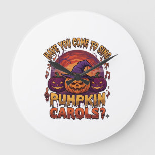 Reloj Redondo Grande Villancicos de calabaza Calabazas de Halloween Som