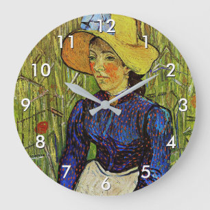 Reloj Redondo Grande Vincent van Gogh - Campesina con sombrero de paja