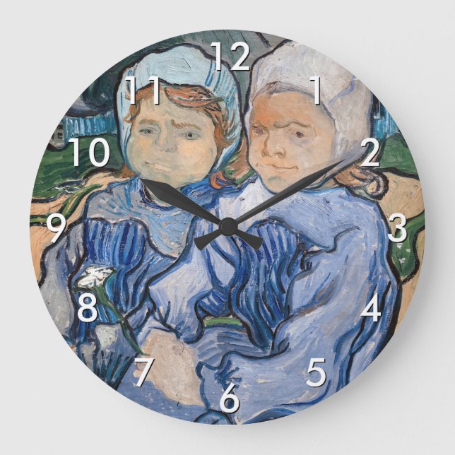 Reloj Redondo Grande Vincent van Gogh - Dos niñas pequeñas (Anverso)